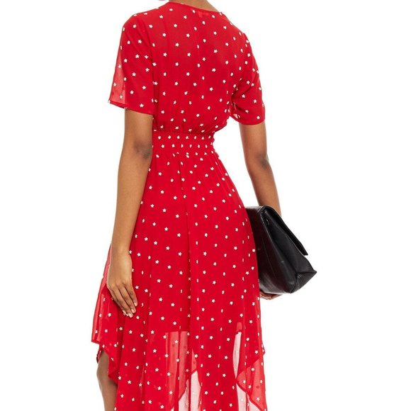 Maje bohemian romantic Crepe Dress Rouge 36 - Picture 2 of 5
